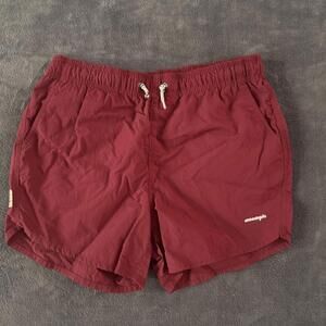 Maamgia Men's Maroon Swim Trunks with Elastic Waistband Drawstring Size Small